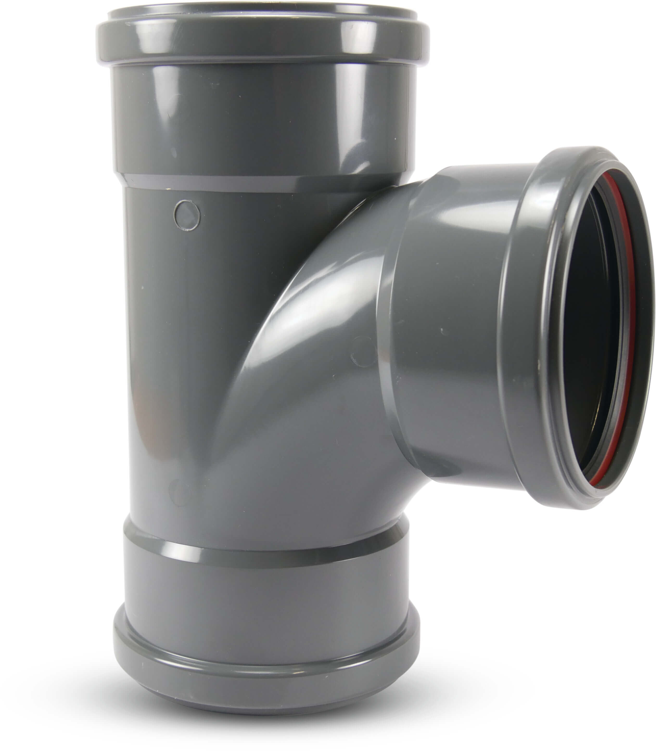 T-Stück 87° PVC-U 315 mm SN4 Steckmuffe Grau KOMO/BENOR