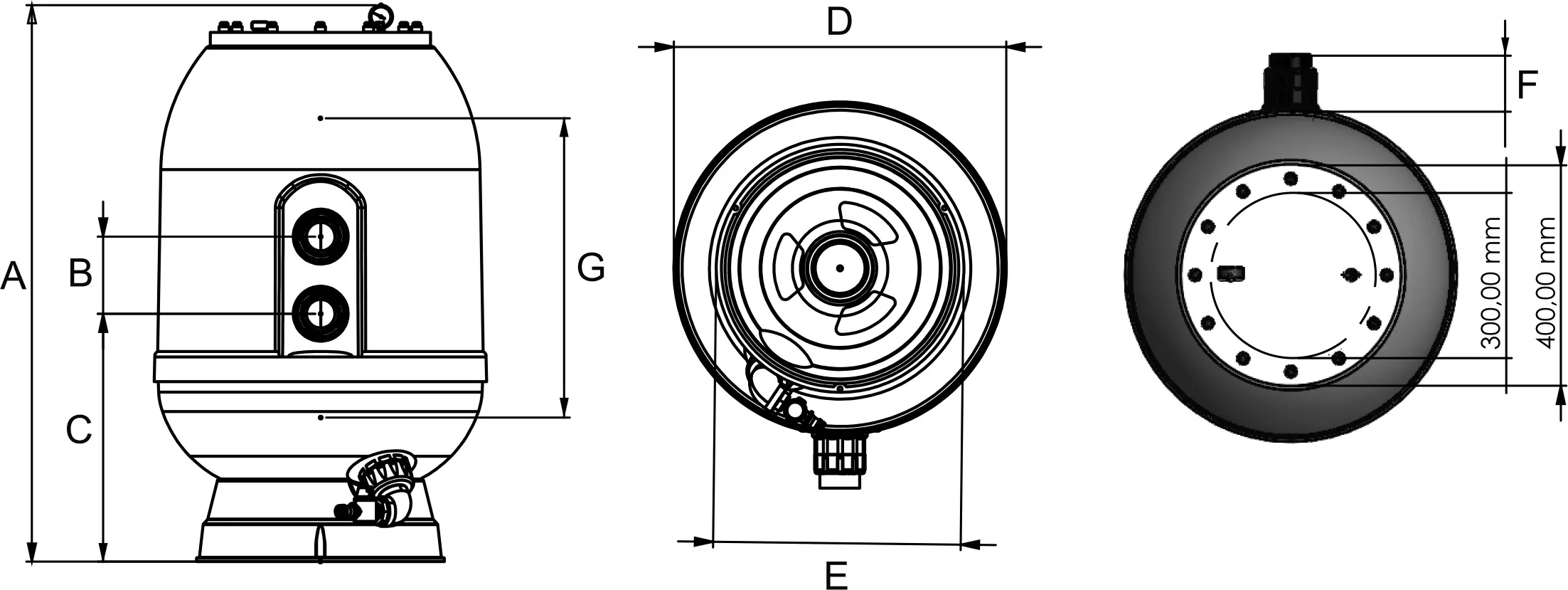 Norsup Filtr piaskowy poliester wzmocniony włóknem szklanym 50 mm KW 2,5bar szary typ SupraV3 500 SM