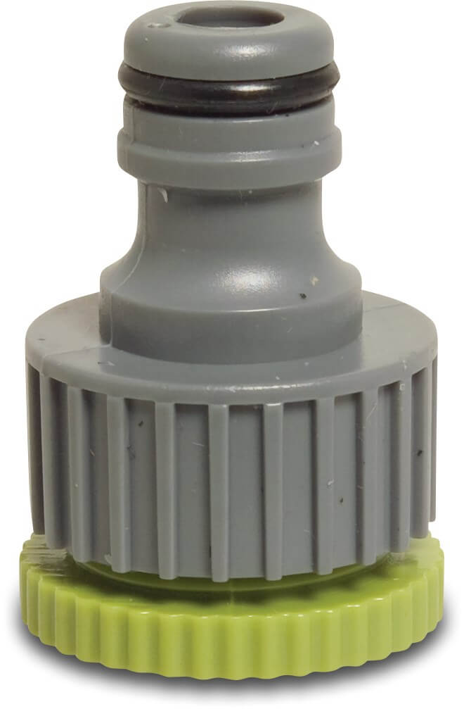 Hydro-Fit Aansluiting PVC-U 1/2 - 3/4" binnendraad x mannelijk klik grijs/groen