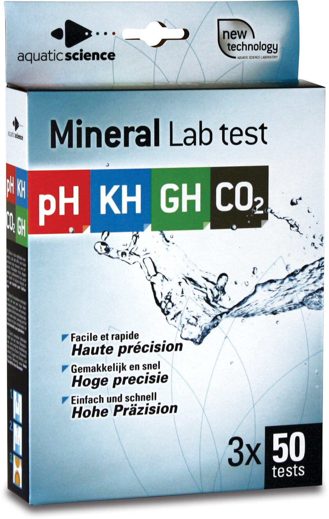 Mineralien-Labortest type PH-KH-GH-CO2