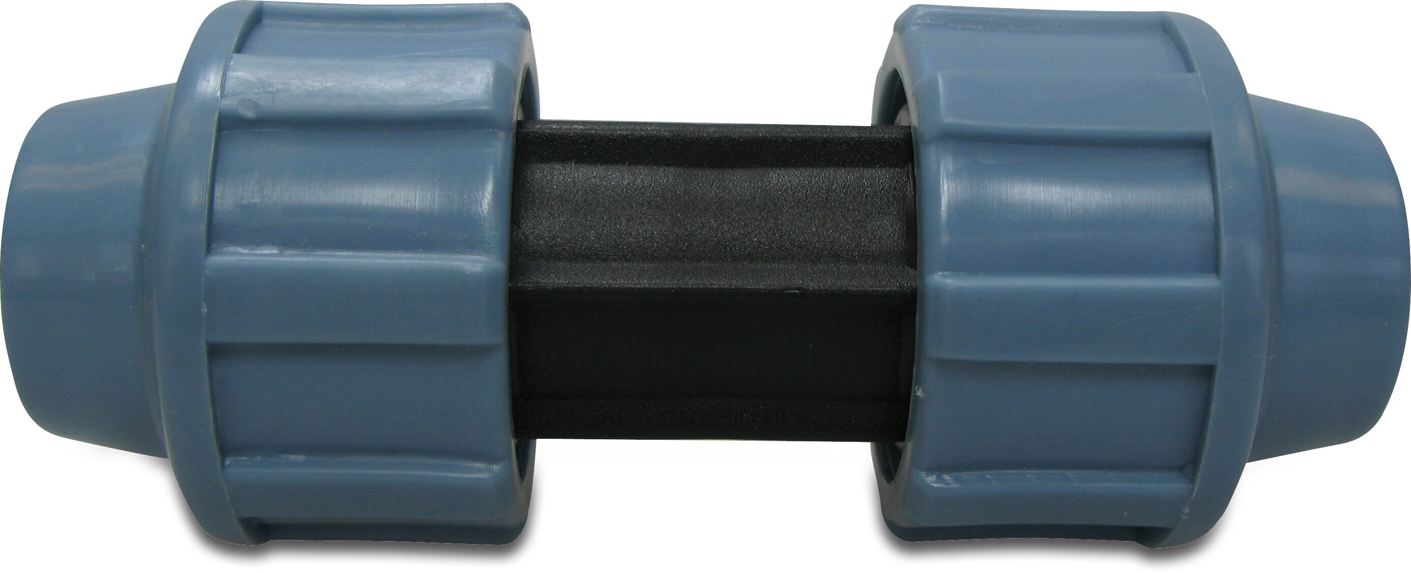 Unidelta Socket PP 50 mm compression 16bar black/blue DVGW/KIWA/WRAS