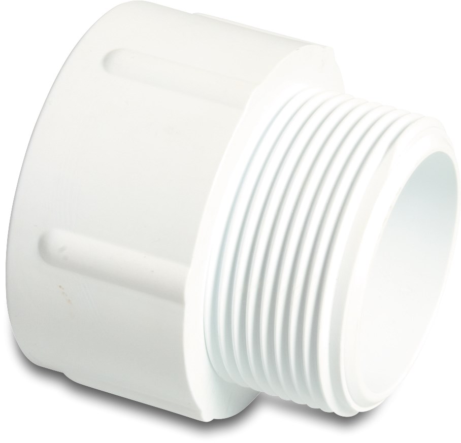 Profec Adaptor bush PVC-U 1 1/2" x 1 1/2" imperial glue socket x male thread 10bar white