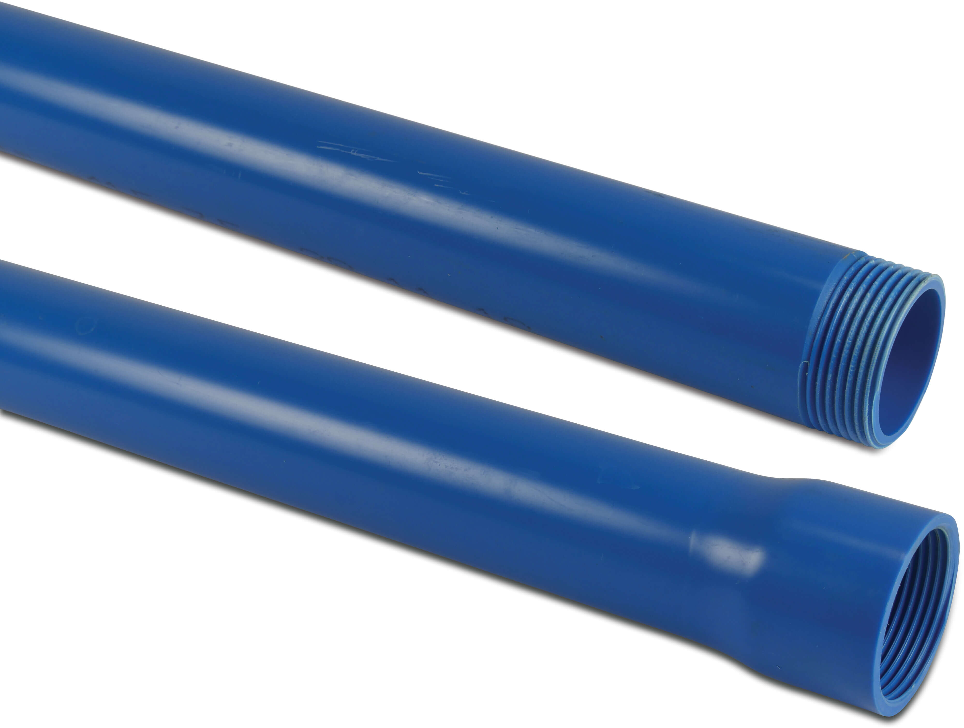 Verlengbuis PVC-U 1 1/4" binnendraad x buitendraad blauw 2m