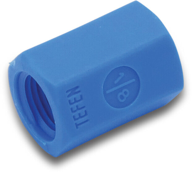 Tefen Gewindemuffe PA Glasfaserverstärkt 1/8" Innengewinde 14bar Blau