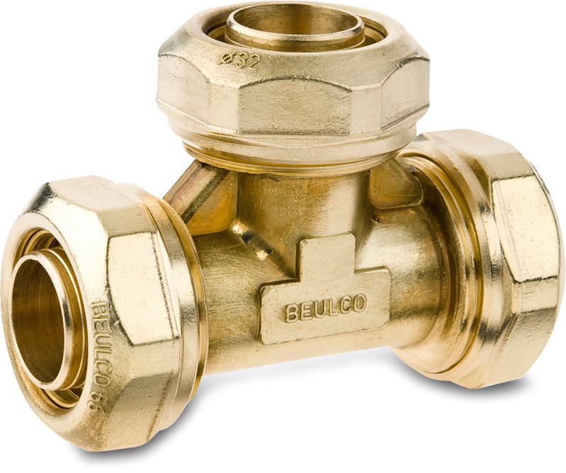 Beulco T-piece brass 25 mm compression 16bar type 6618