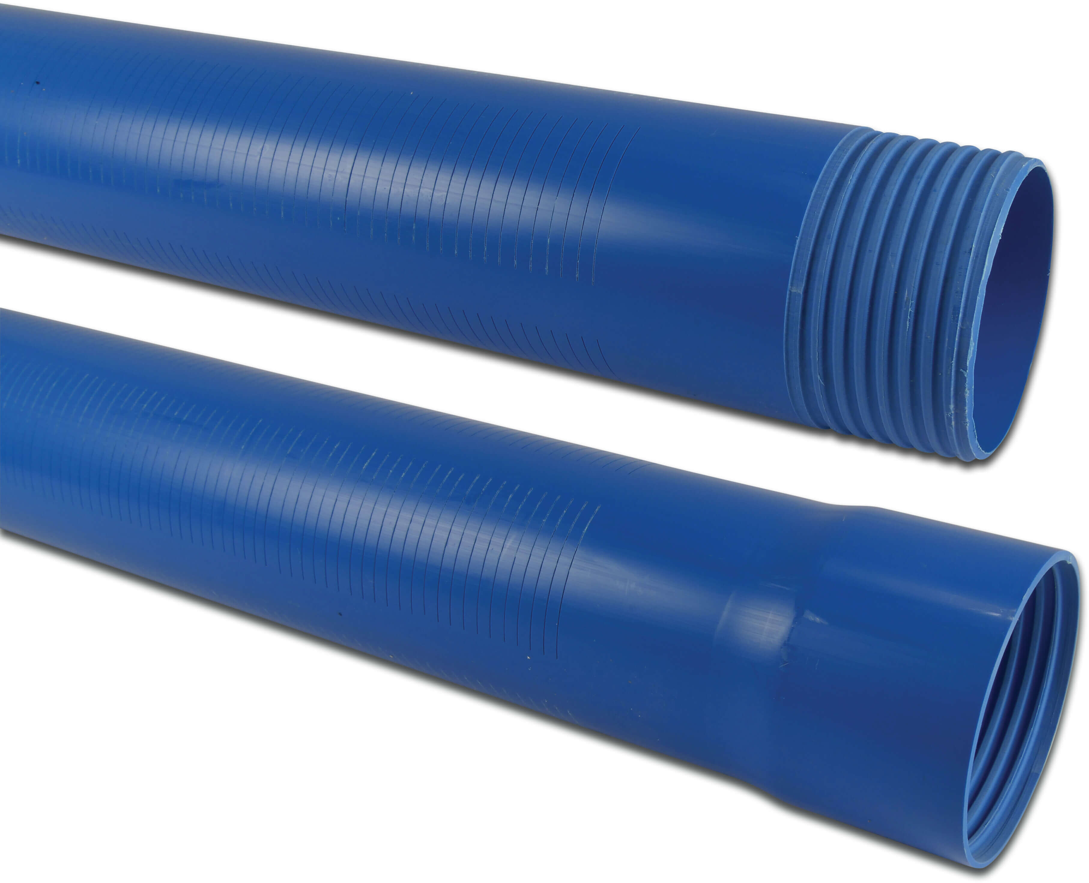 Brunnsskärm PVC-U 3" invändig trapets gänga x utvändig trapets gänga 0,3 mm blå 1m