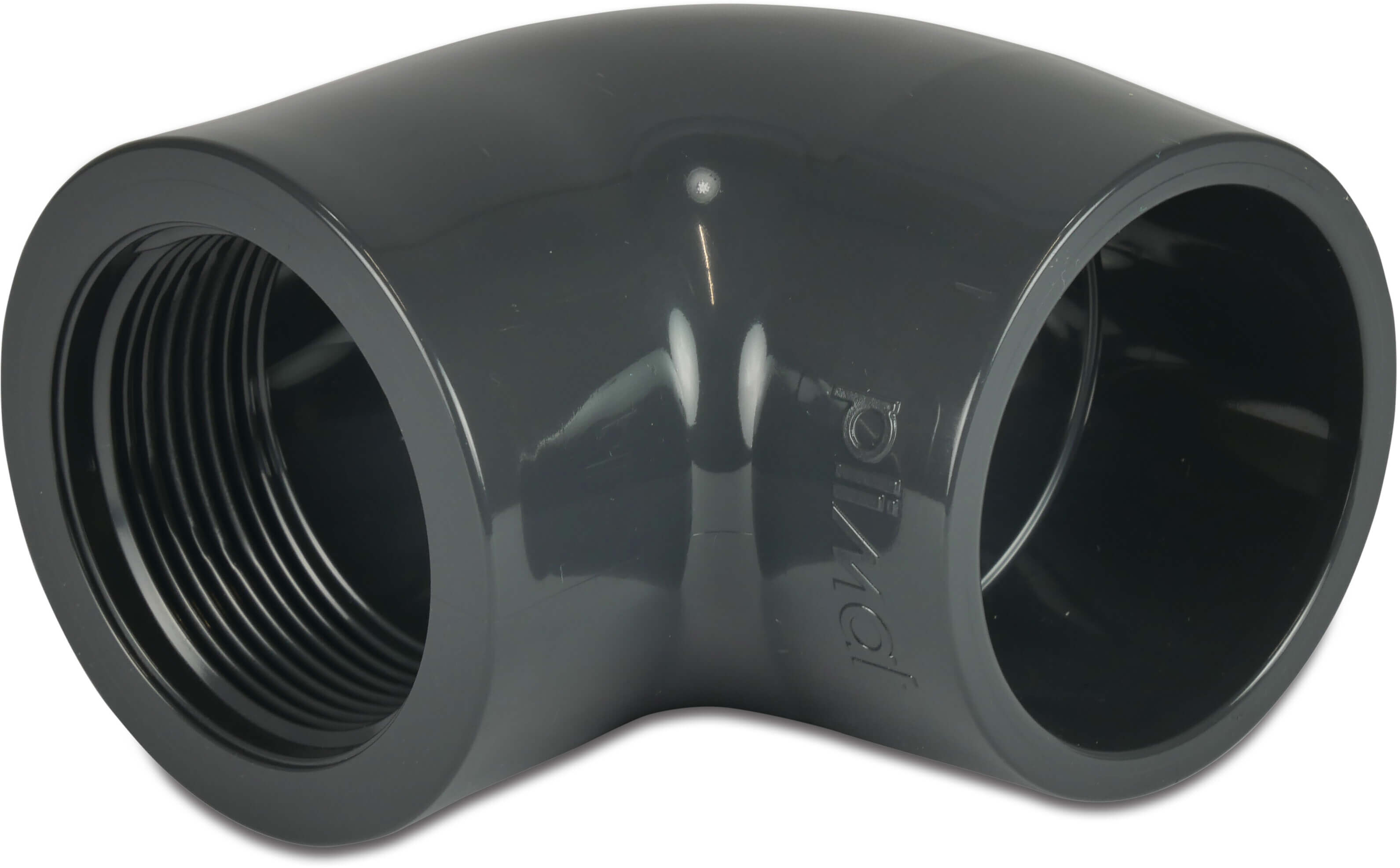 Profec Winkel 90° PVC-U 32 mm x 1" Klebemuffe x Innengewinde 10bar Grau