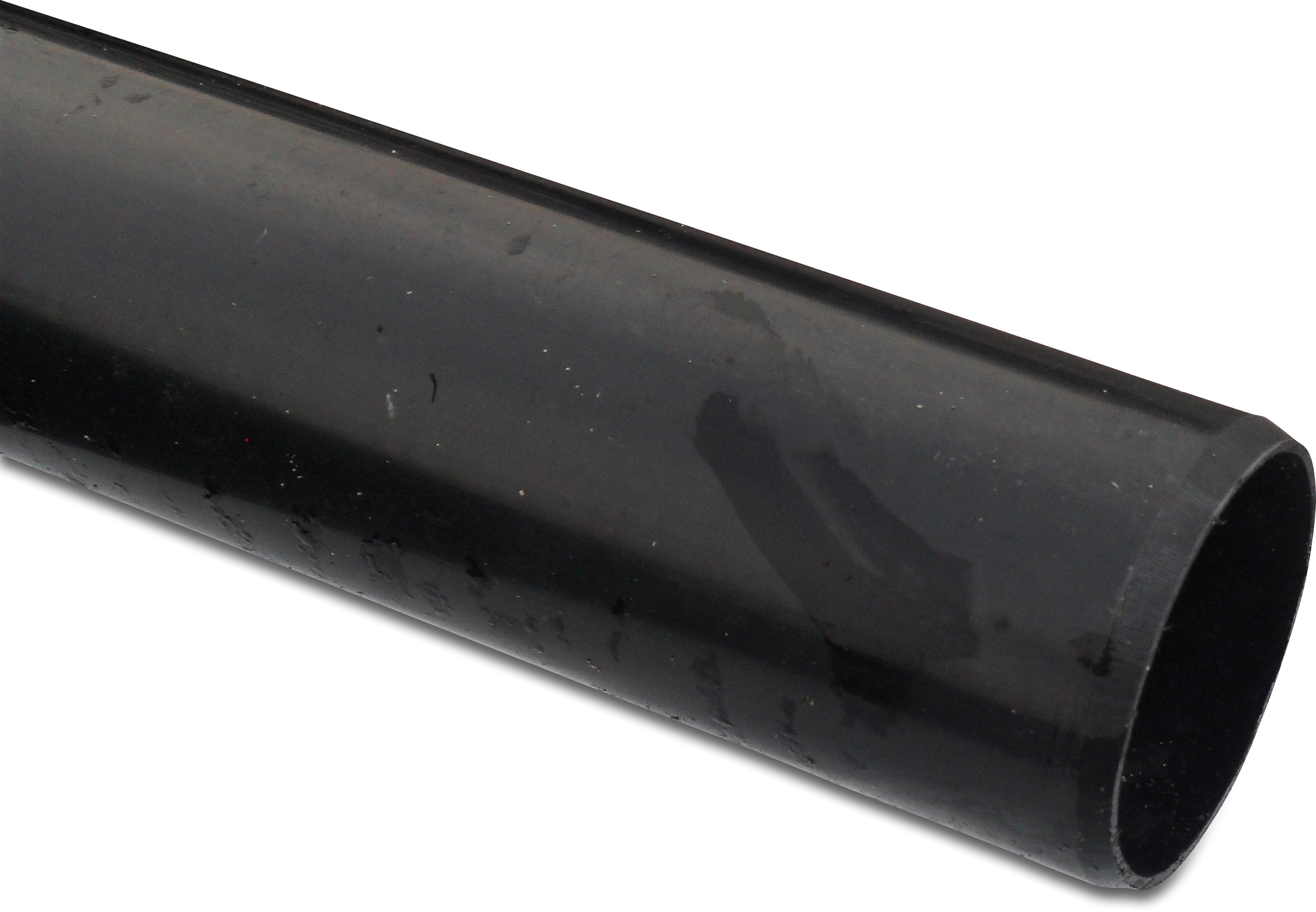 Pressure pipe PVC-U 50 mm x 3,7 mm glue socket x plain ISO-PN16 DIN-PN16 black 5m