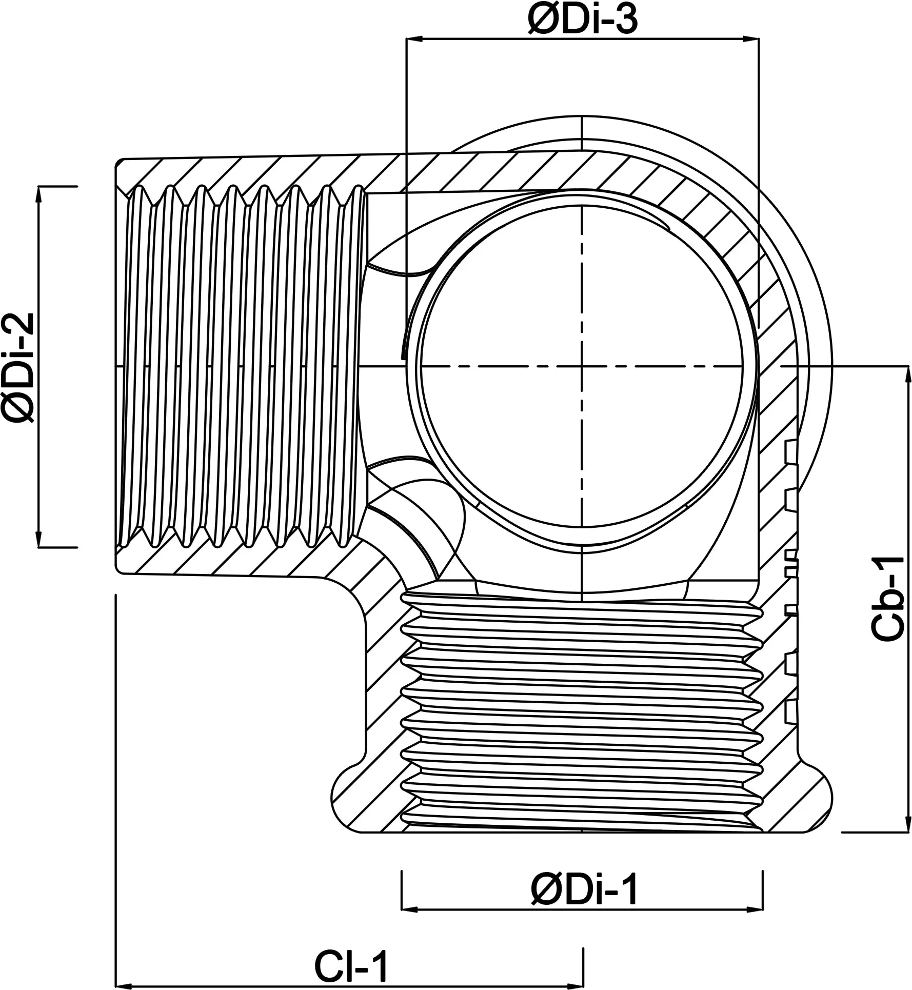 Profec Nr. 221 Y-bend cast iron galvanised 1/2" female thread 25bar DVGW