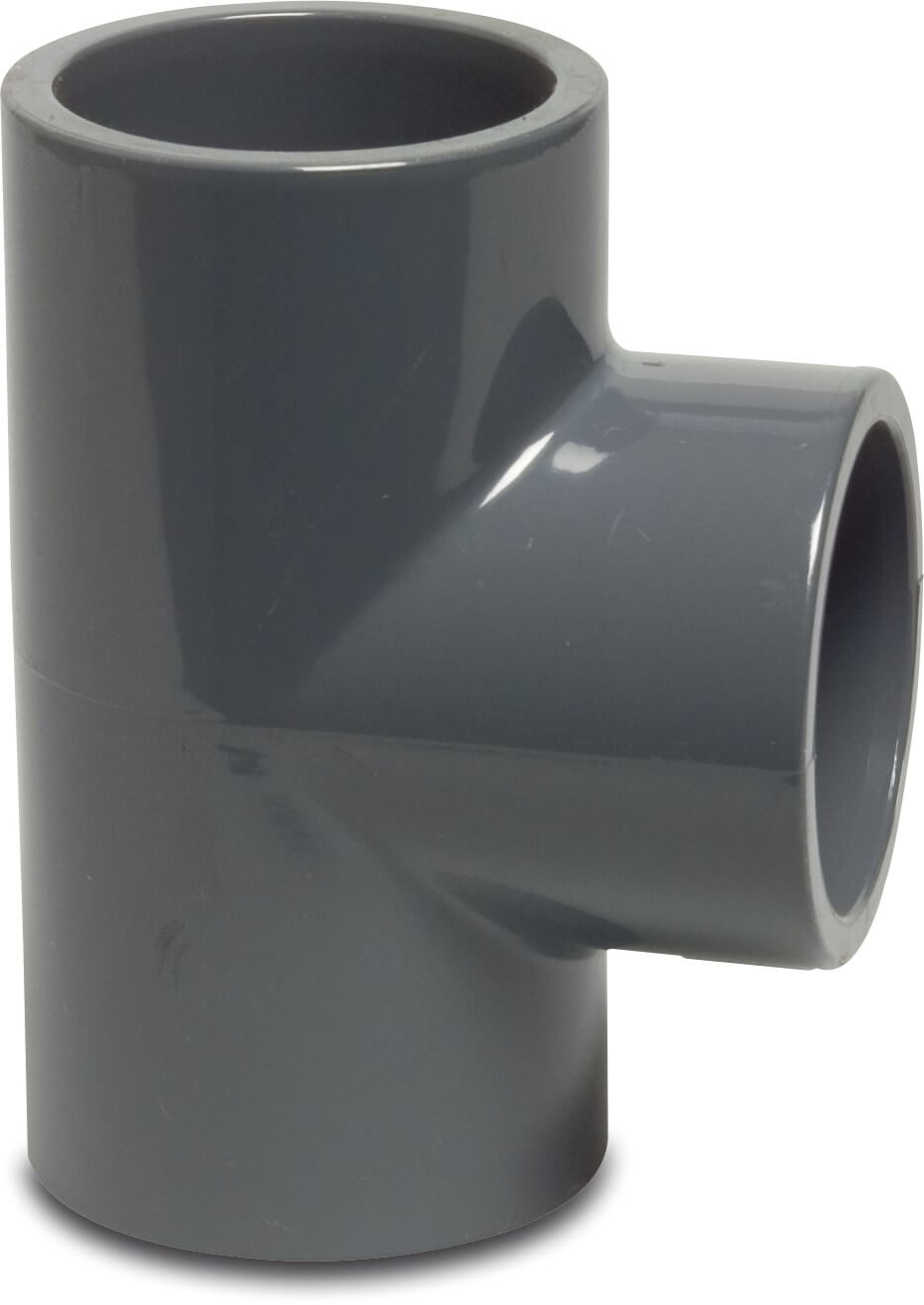 Profec T-Stück 90° PVC-U 12 mm Klebemuffe 16bar Grau