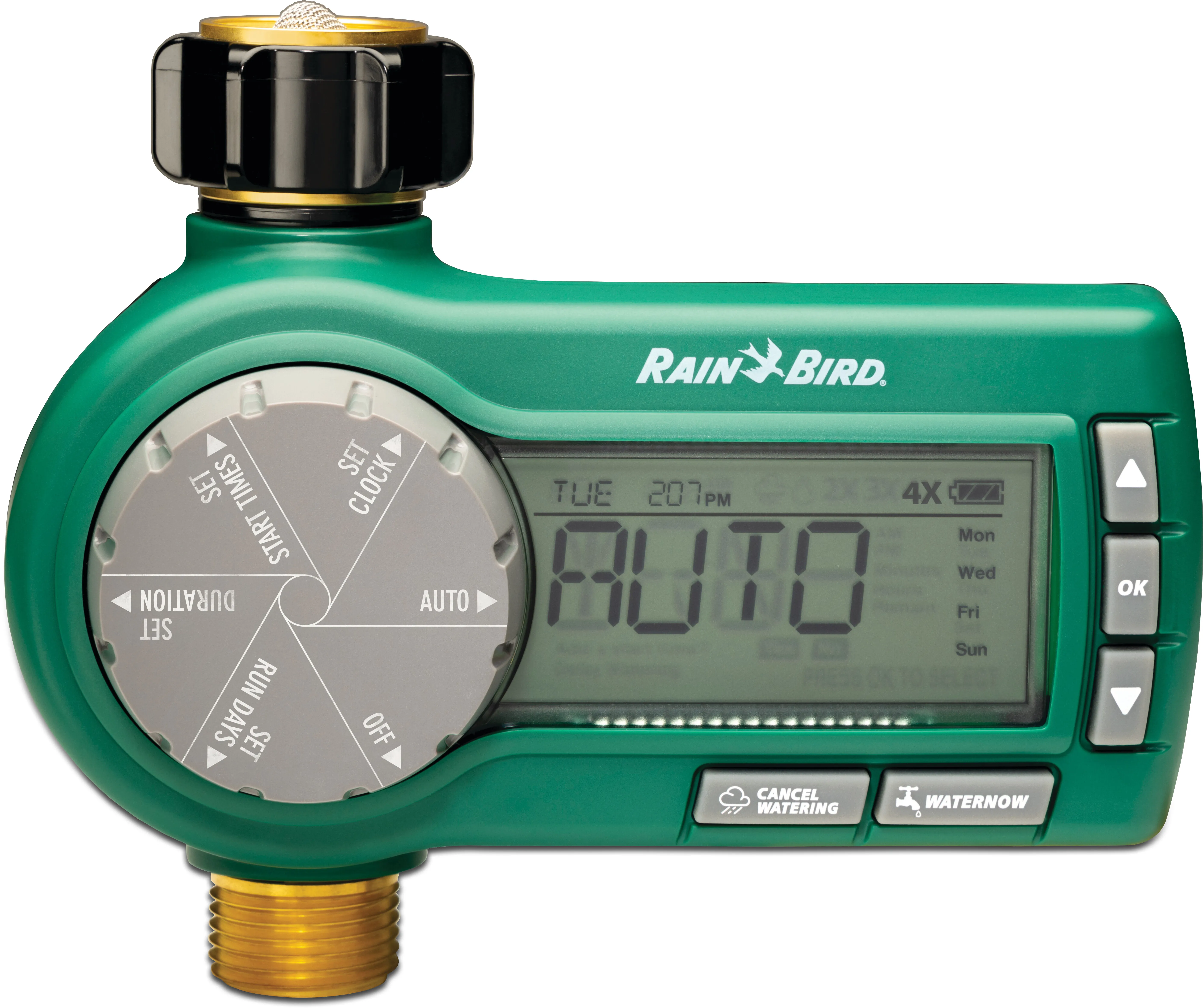 Rain Bird Watertimer kunststof 3/4" wartel binnendraad x buitendraad groen/grijs type F11911 1 stations