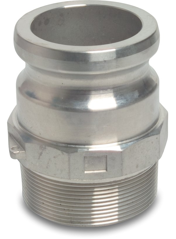 Quick coupler stainless steel 316 1/2" male part Camlock x male thread 10bar type Camlock F