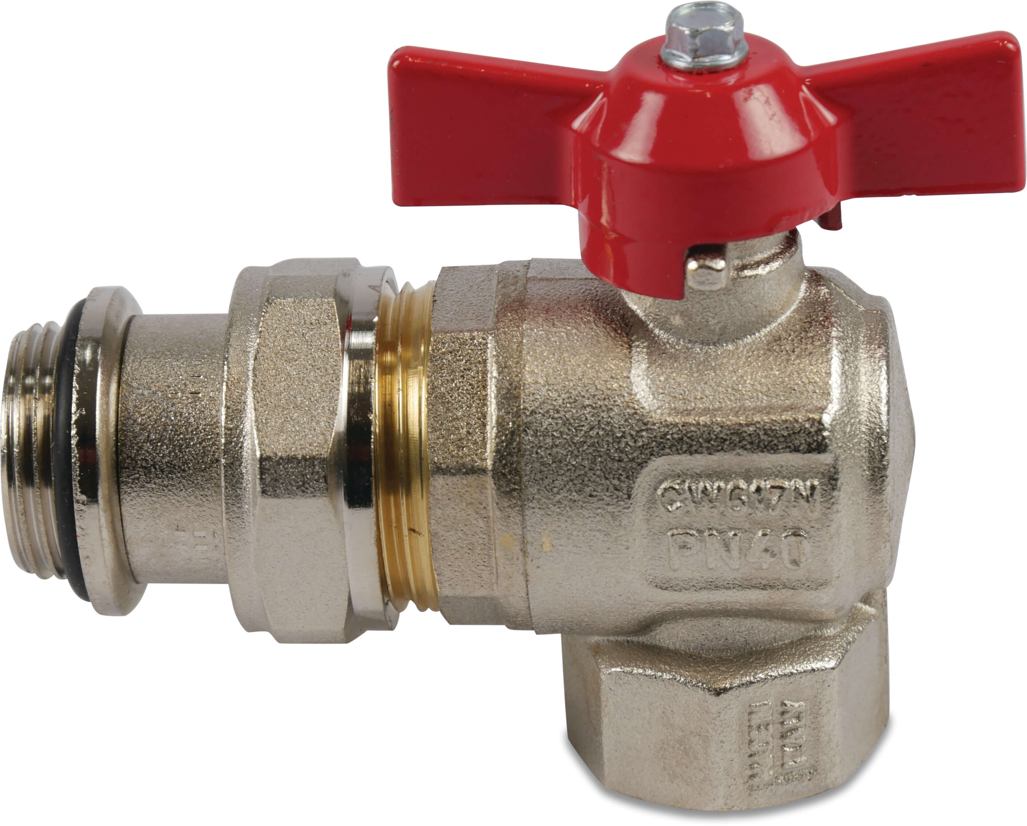 Itap Angle ball valve with O-ring brass 3/4" male thread x female thread 40bar type 298