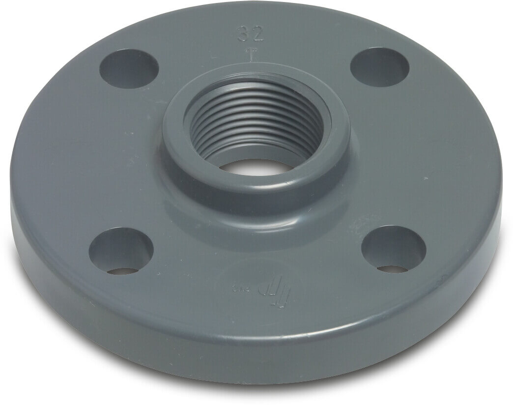 Profec Flange PVC-U DN20 x 3/4" DIN flange x female thread 16bar DN20 grey PN10/16
