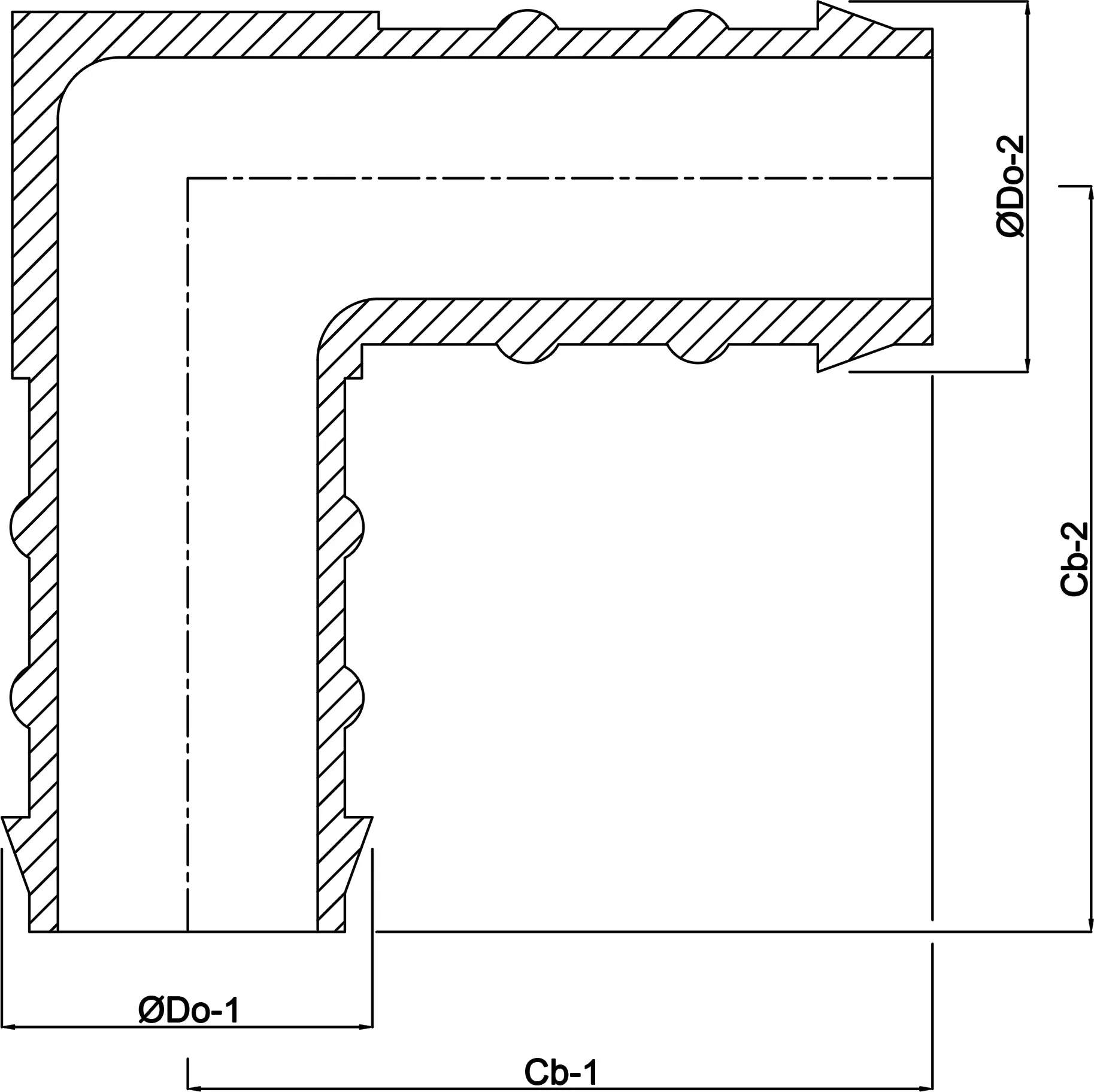Hose tail elbow 90° nylon 13 mm hose tail 10bar white