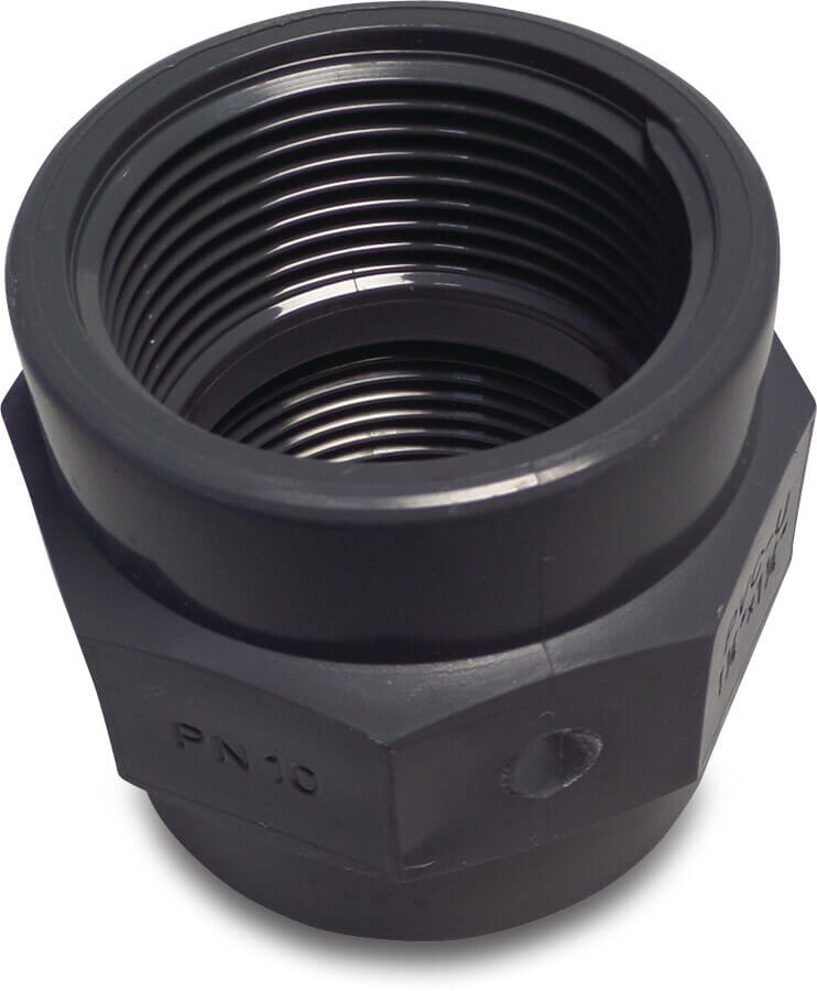 VDL Adaptor socket PVC-U 1 1/2" female thread 10bar grey