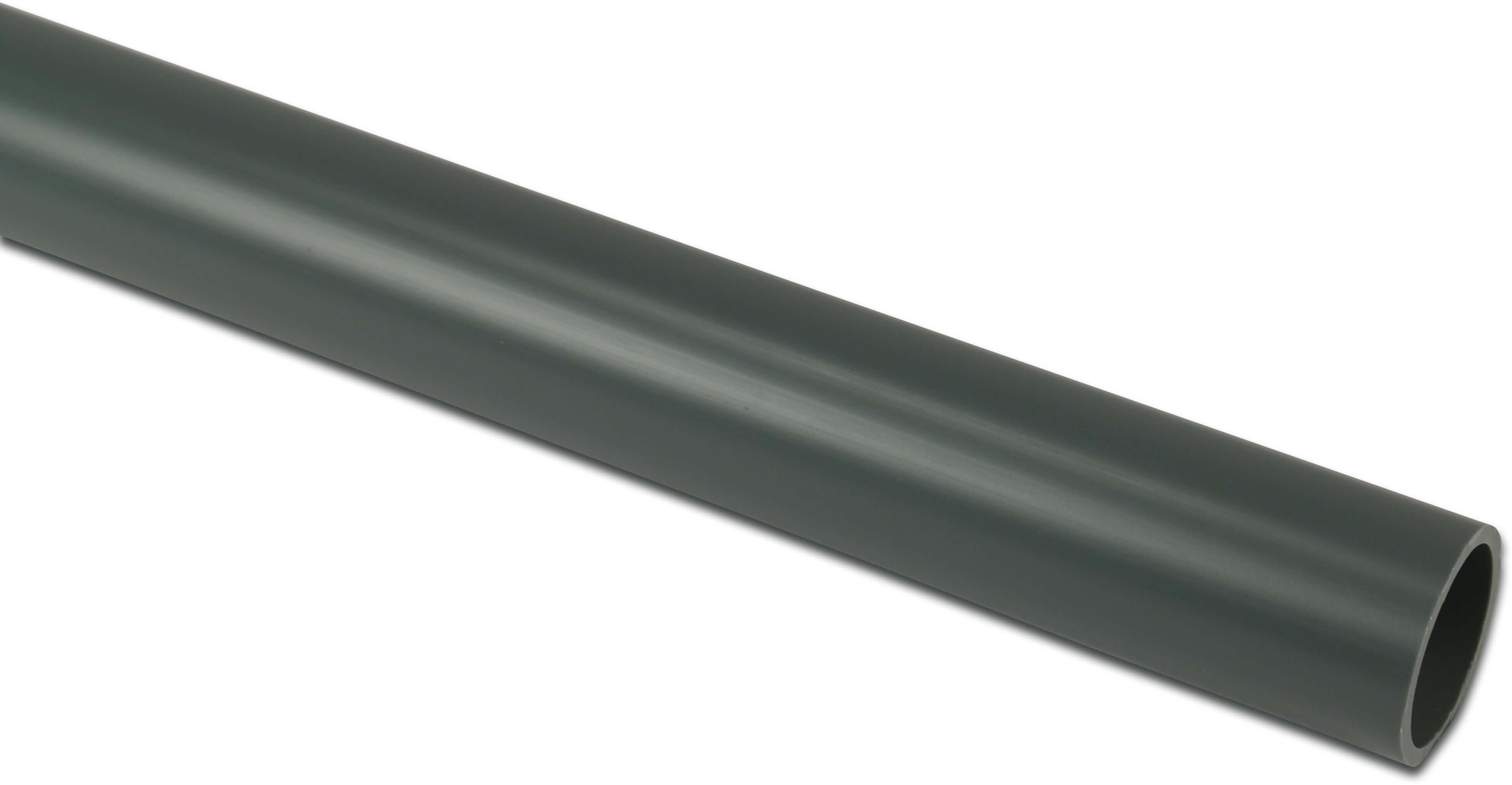 Pressure pipe PVC-U 16 mm x 1,5 mm plain ISO-PN16 grey 4m KIWA