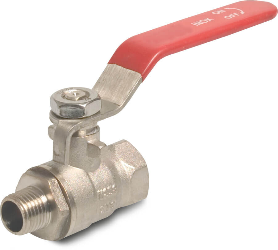 Profec Kugleventil messing forniklet 1" indvendig gevind x udvendig gevind 25bar type 104 VA