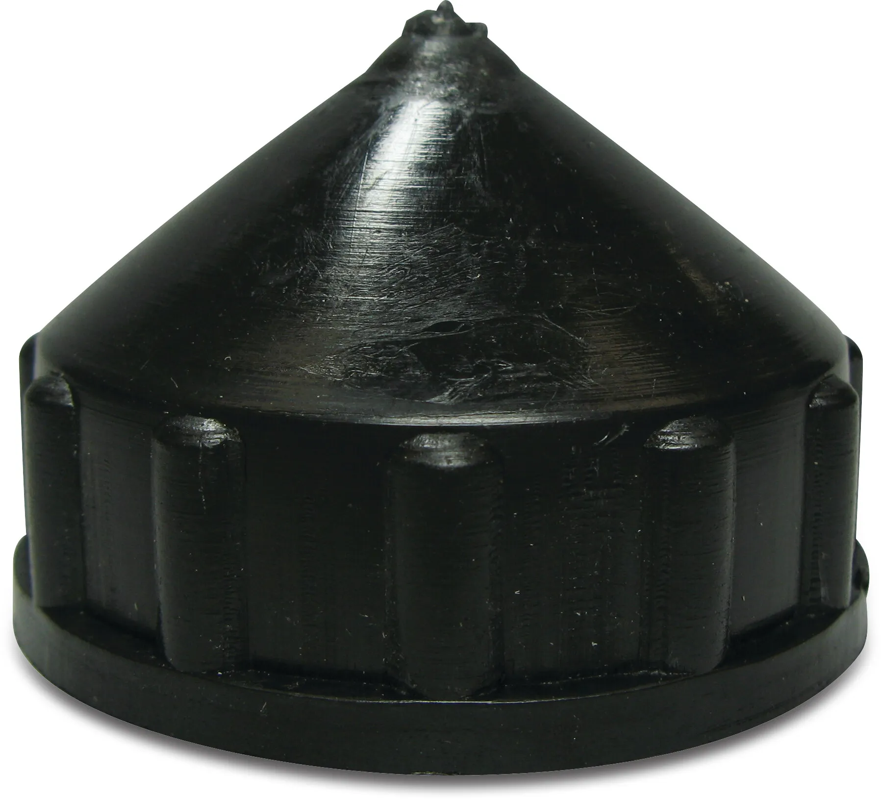 Bottom cap PE 1 1/2" female thread black