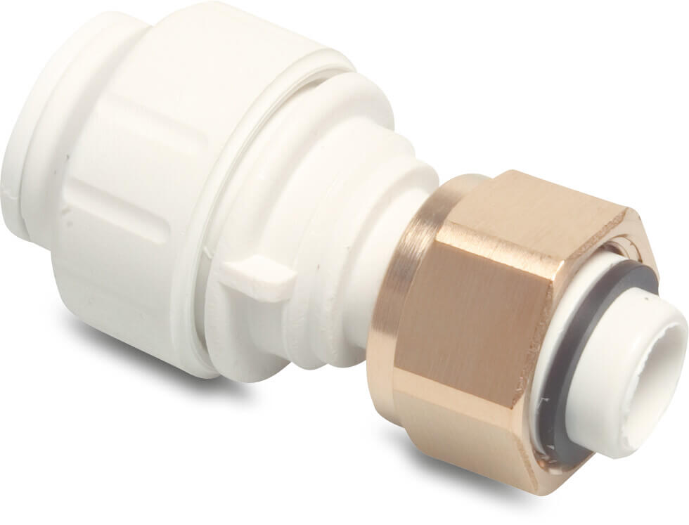 Speedfit Adaptor socket POM/brass 15 mm x 1/2" push-in x female thread 10bar white DVGW/KIWA/WRAS