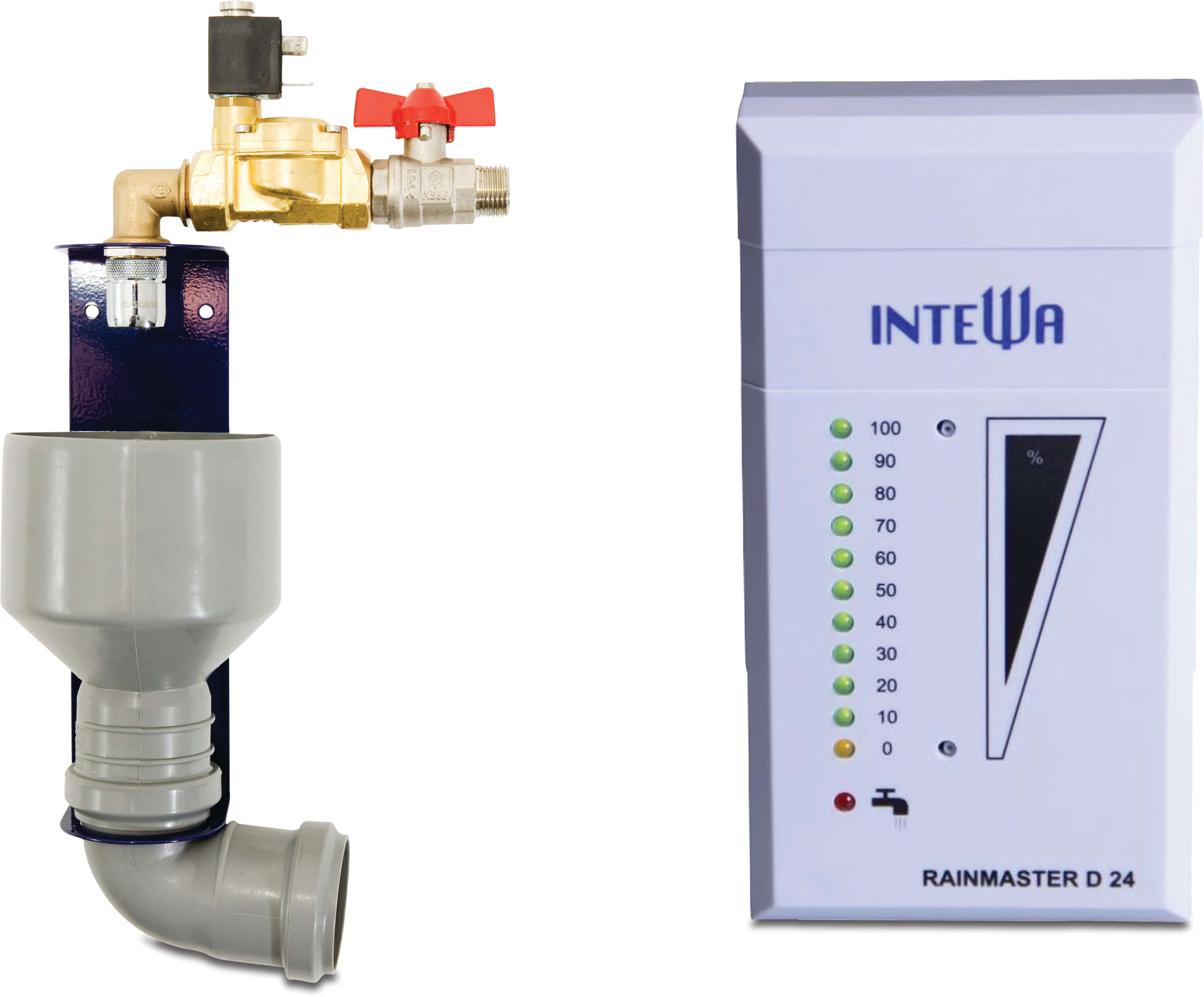 Besturingssysteem om te schakelen tussen regen en leidingwater met tankniveau-indicator 110/230VAC type RM-D24