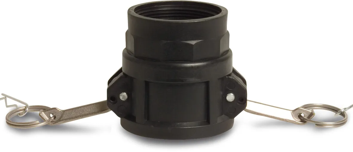 Quick coupler PP 1/2" female part Camlock x female thread 7,5bar black type Camlock D