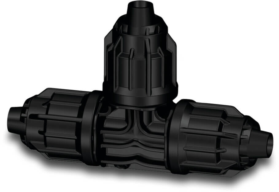 T-Stück 90° PP 20 mm quick joint 4bar Schwarz