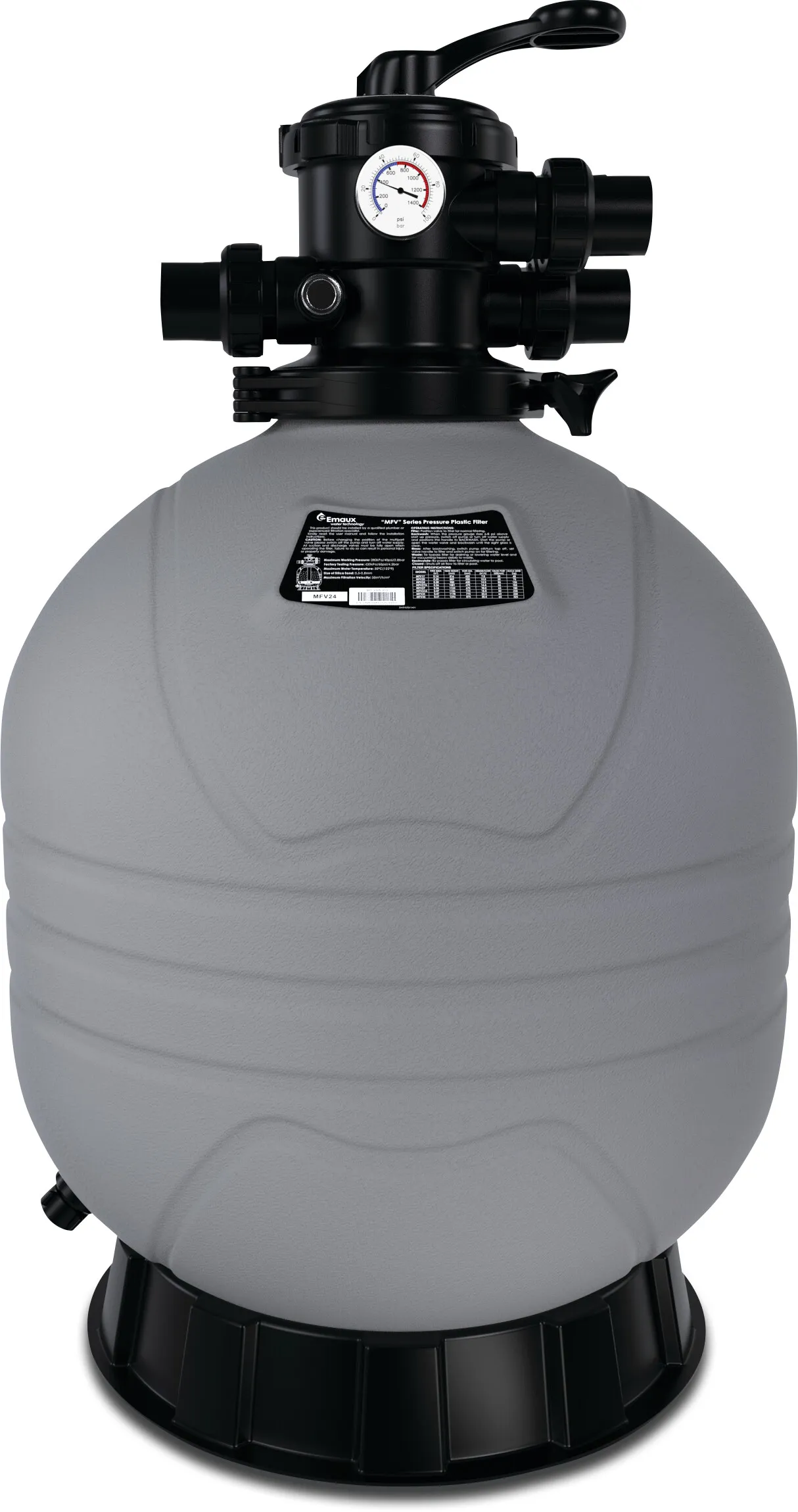 Flotide Sand filter HDPE 63 mm / 2" metric/imperial glue socket 2,8bar grey type MFV27