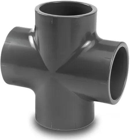 VDL Cross-piece PVC-U 20 mm glue socket 16bar grey