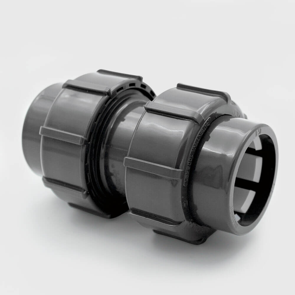 Socket PVC-U 63 mm compression 4bar grey