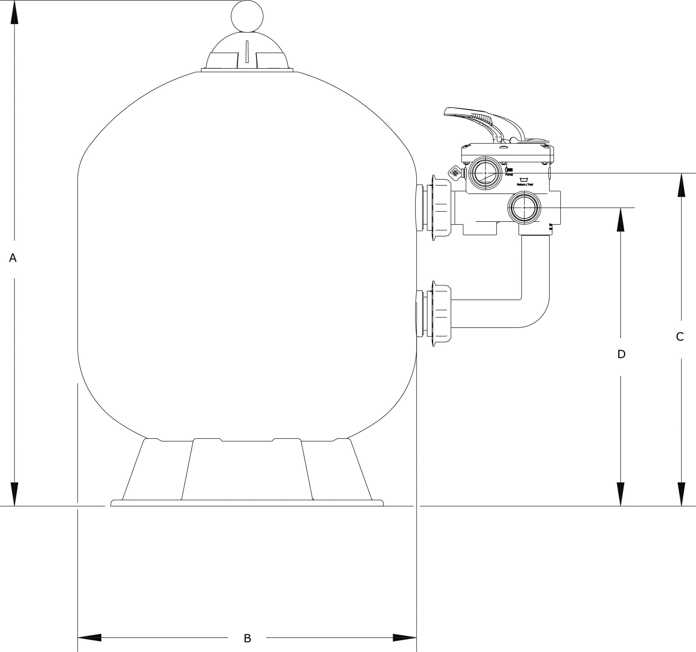Filtr piaskowy PP 1 1/2" GW 3,75bar beż typ S450