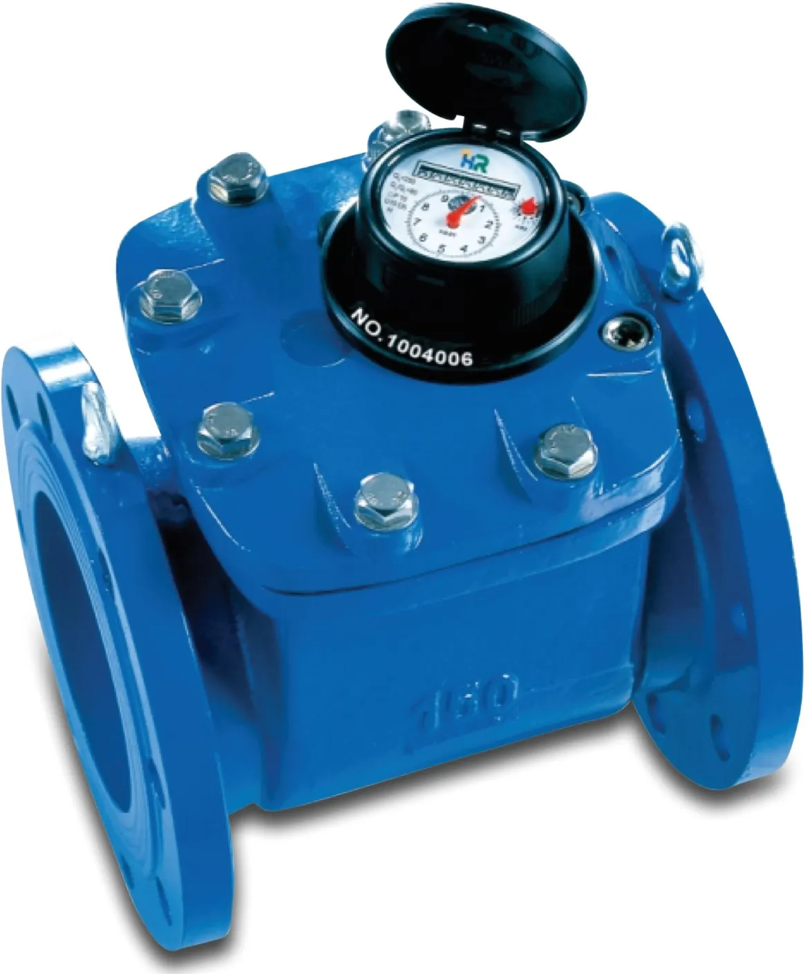 Azud Watermeter messing DN50 flens 40m³/h blauw type Woltman