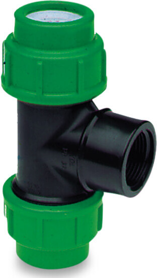VDL Adaptor T-piece 90° PP 25 mm x 3/4" x 25 mm compression x female thread x compression 10bar black/green