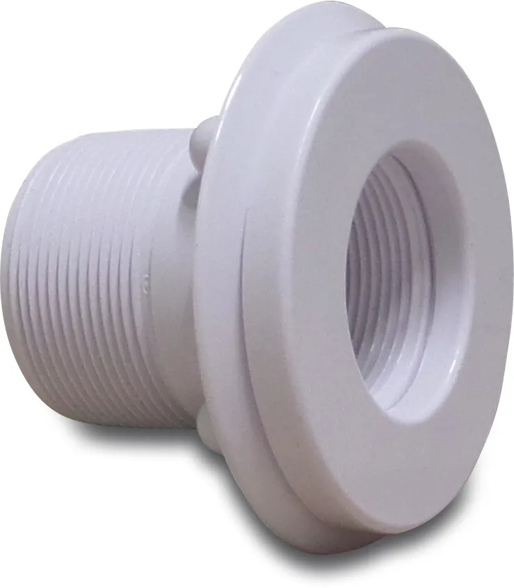 Hayward Inlopp fitting ABS 50 mm x 2" limsockel x utvändig gänga vit liner pooler