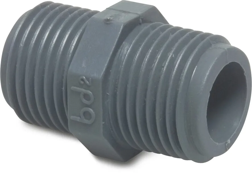 Nipple PP 1" male thread 10bar grey