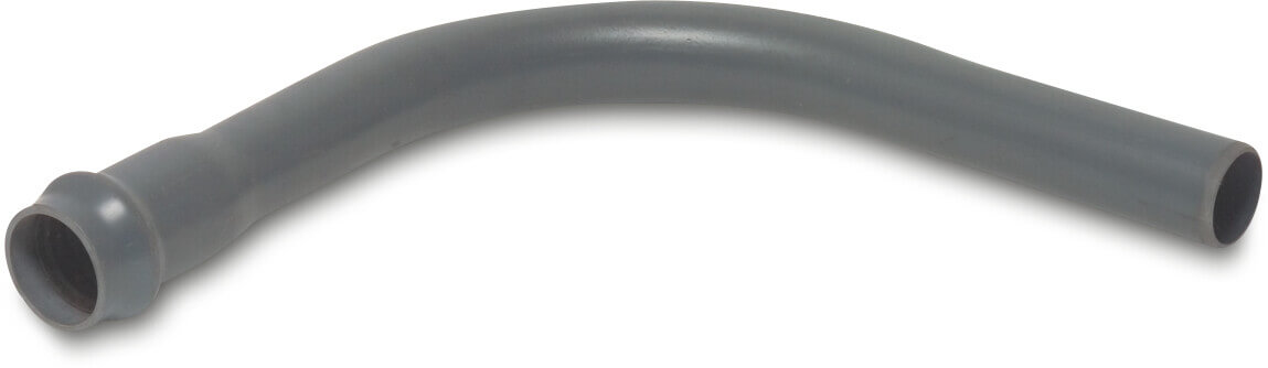 Long bend 90° PVC-U 110 mm ring seal x spigot 10bar grey
