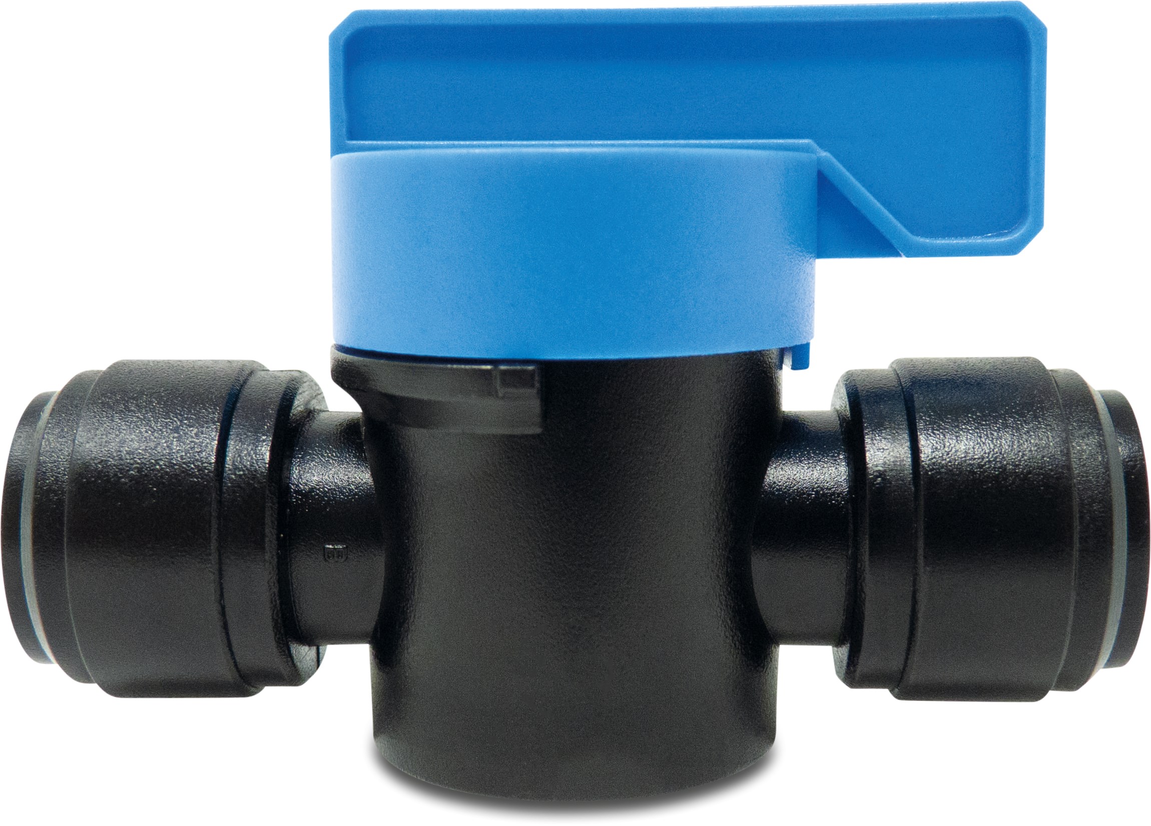 Ball valve POM 6 mm push-in 20bar black WRAS type Aquaspeed