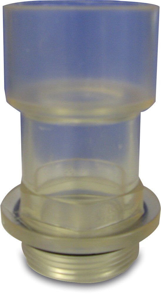 Praher Kijkglas PVC-U 1 1/2" x 50 mm buitendraad x lijmmof transparant