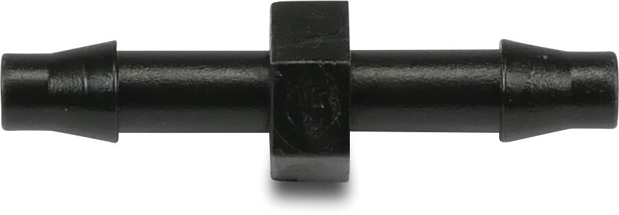 Straight connector PP 6 mm barbed 3,5bar black