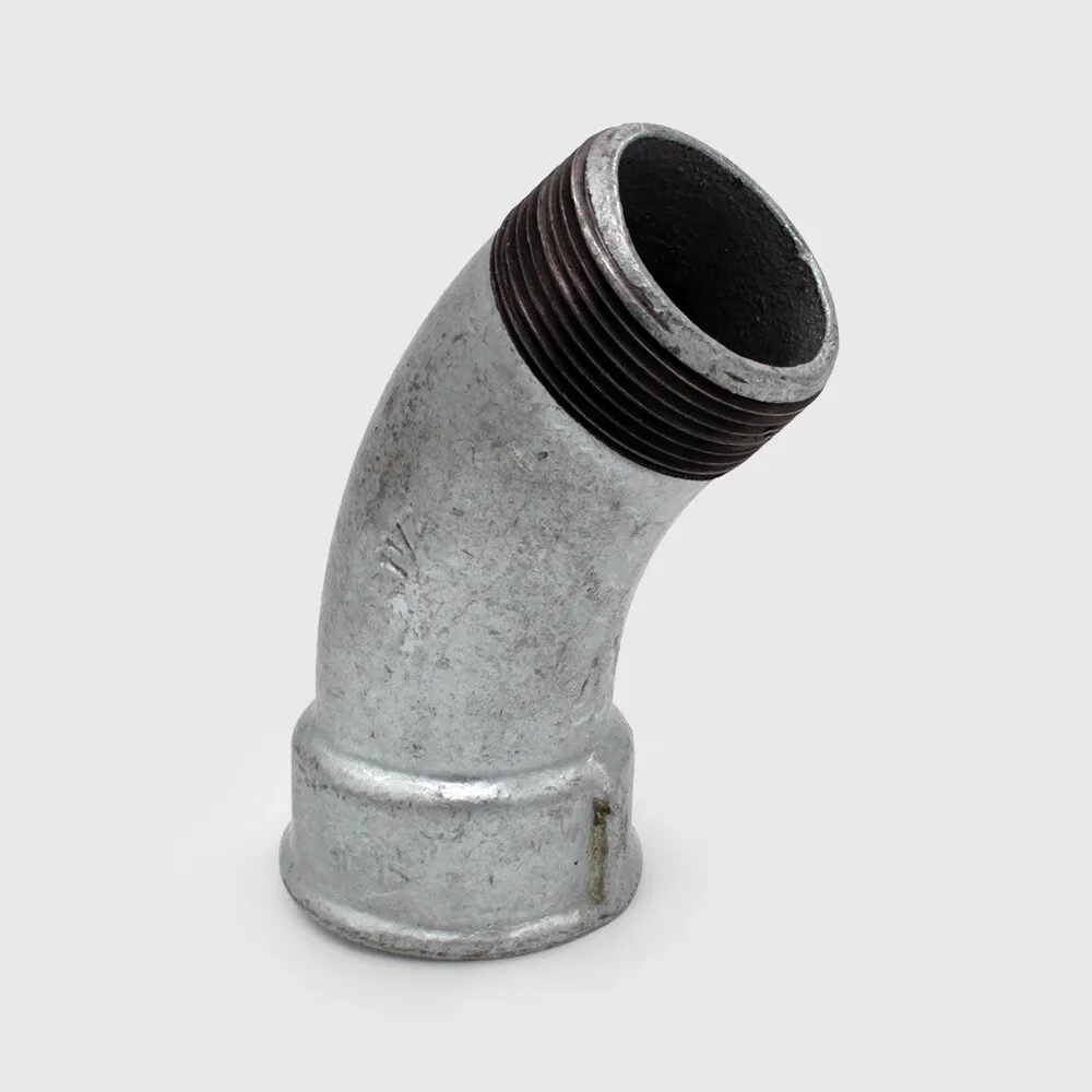 Profec Nr. 40 Bend 45° cast iron galvanised 4" female thread x male thread 25bar DVGW