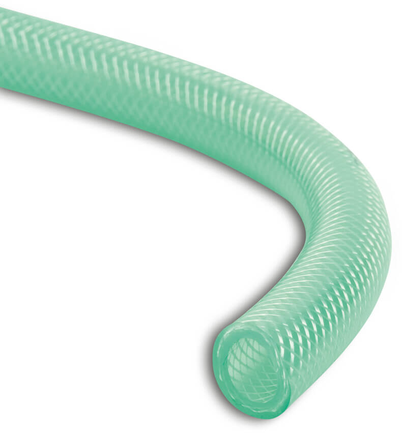 Reinforced hose PVC 8 mm x 14 mm 8bar green transparent 25m type Fuel