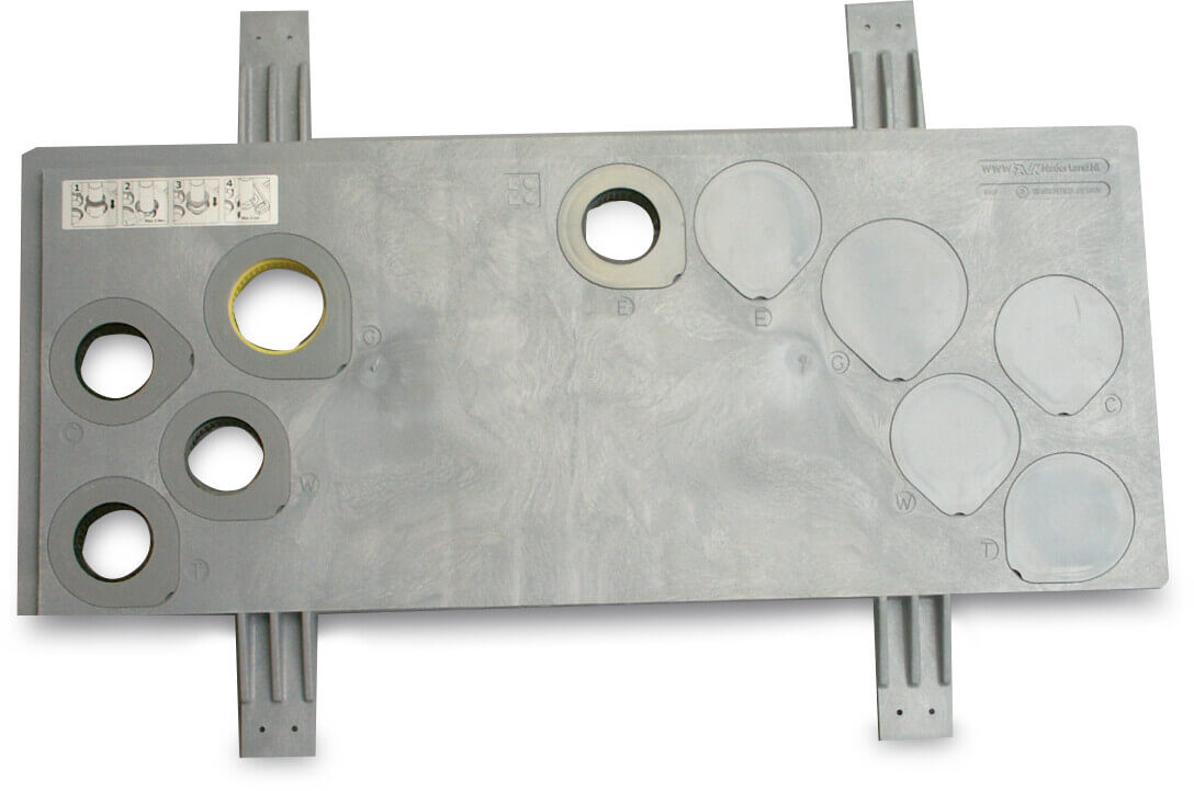 Zählerschrankbodenplatte HDPE Grau KOMO type Standard, Gas