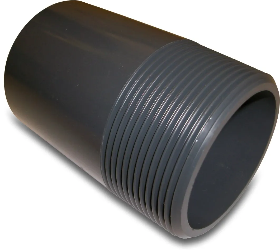 Adaptor bush PVC-U 1/2" x 1/2" imperial glue spigot x male thread 10bar grey type made from tubing