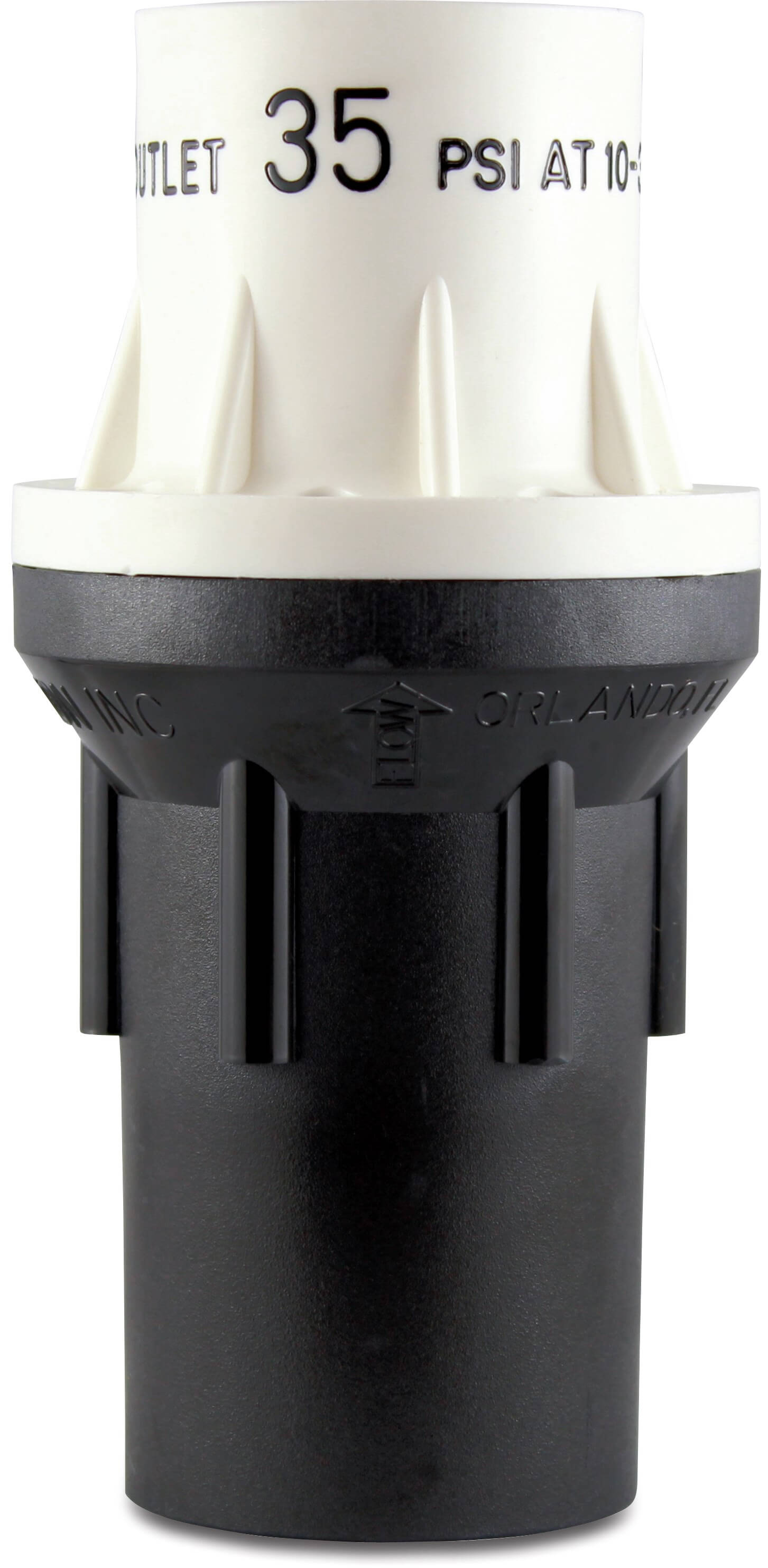 Senninger Drukreduceerventiel kunststof 1 1/4" binnendraad zwart/wit type PR-HF-15