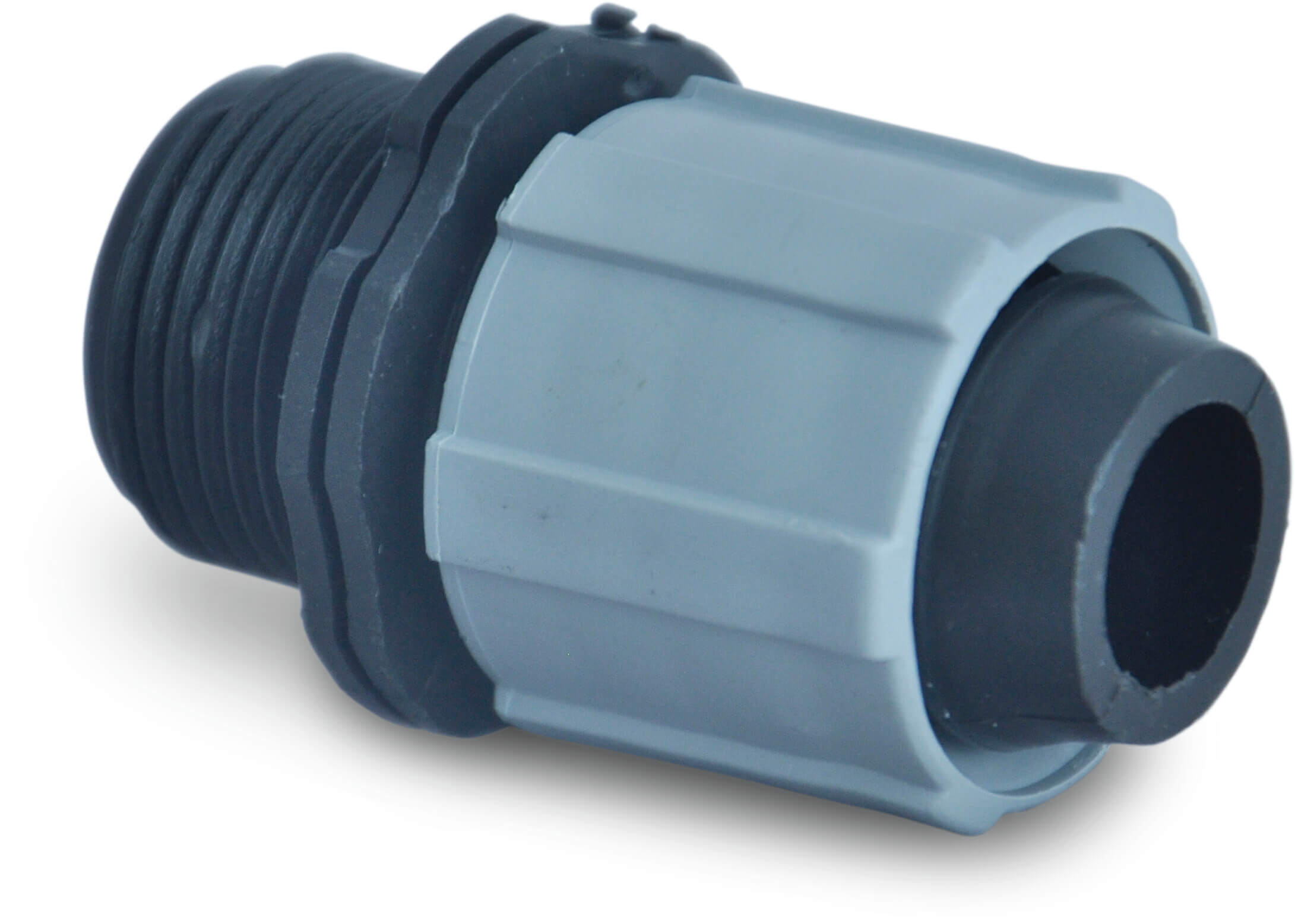 Coupler PP 17 mm x 3/4" tape x male thread black