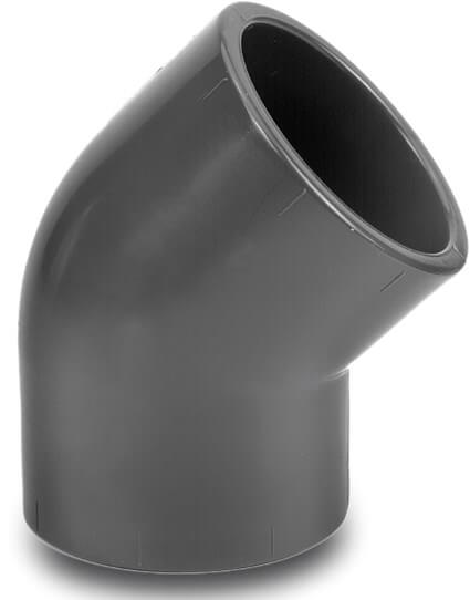 VDL Elbow 45° PVC-U 10 mm glue socket 16bar grey