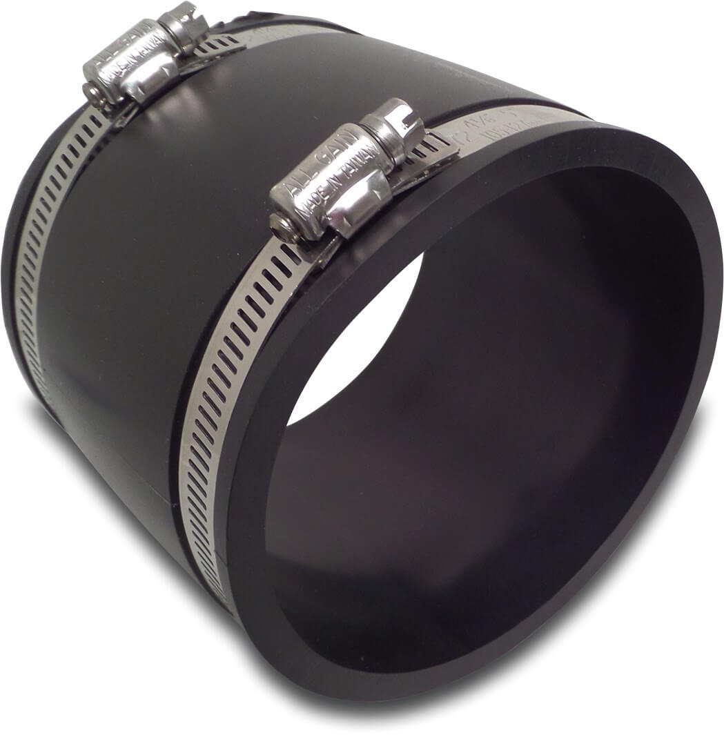 Flexible socket PVC elastomer 1/1/4" x 40 mm clamp black
