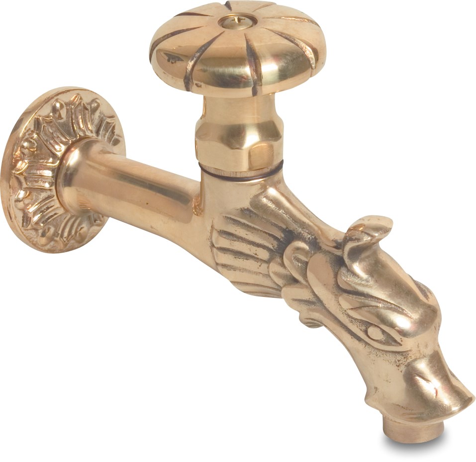 Bibcock brass 1/2" male thread type dragon handwheel