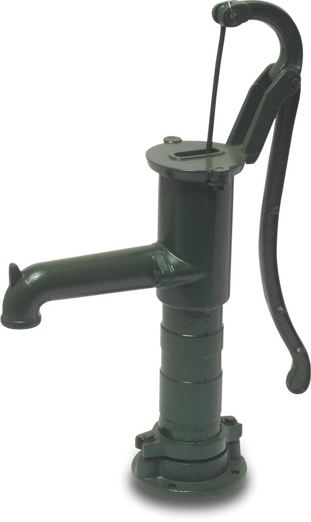 Hand pump cast iron 1 1/4" female thread green type standard flange round