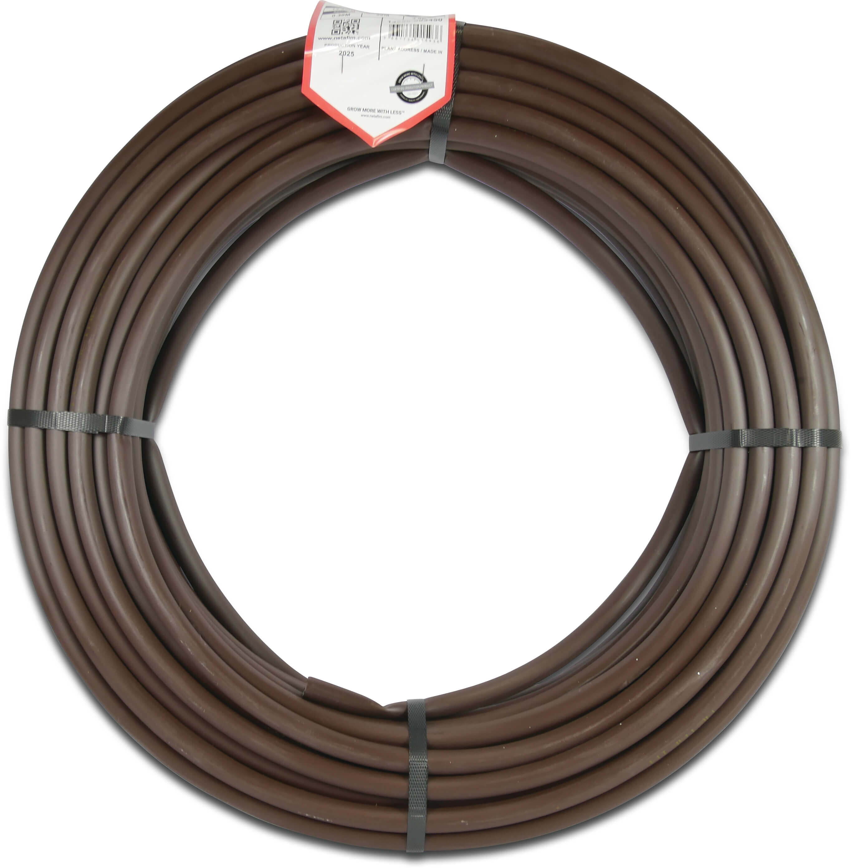 Netafim Tropfschlauch PE 16 mm x 1,2 mm 47mil 2,3ltr/h 30cm Braun 50m Typ Unitechline 16012 PC AS